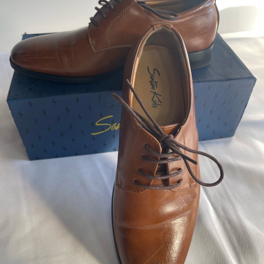 Brown Kids Oxfords - Picture 4 of 10